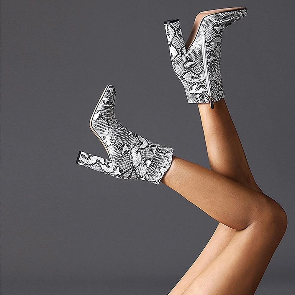Snakeskin Ankle Booties